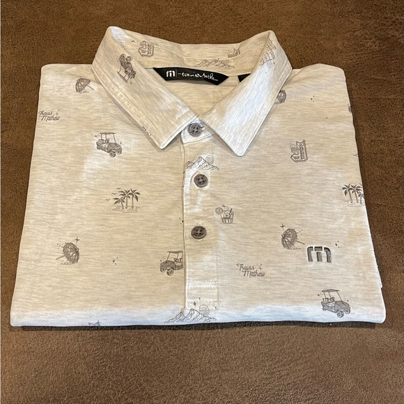TRAVIS MATHEW Stolen Time Tropical Print Golf Polo men size large - Picture 9 of 11